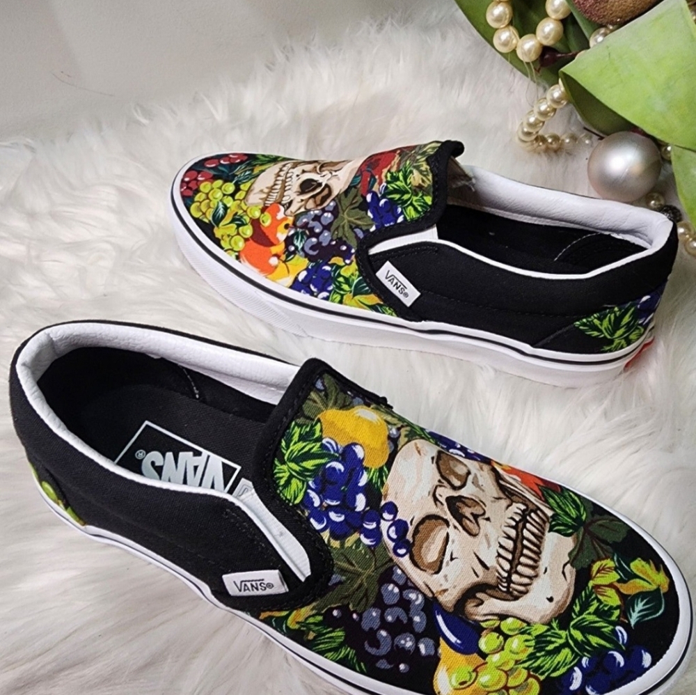 Vans Old Skool Skulls and fruits design Shoes Mens11 New - Picture 6 of 8